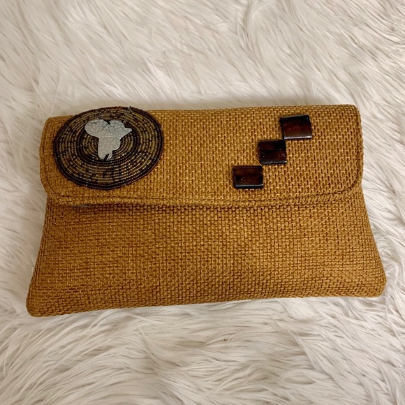 Mustard Yellow Canvas Clutch from Uganda - Picture 1 of 4
